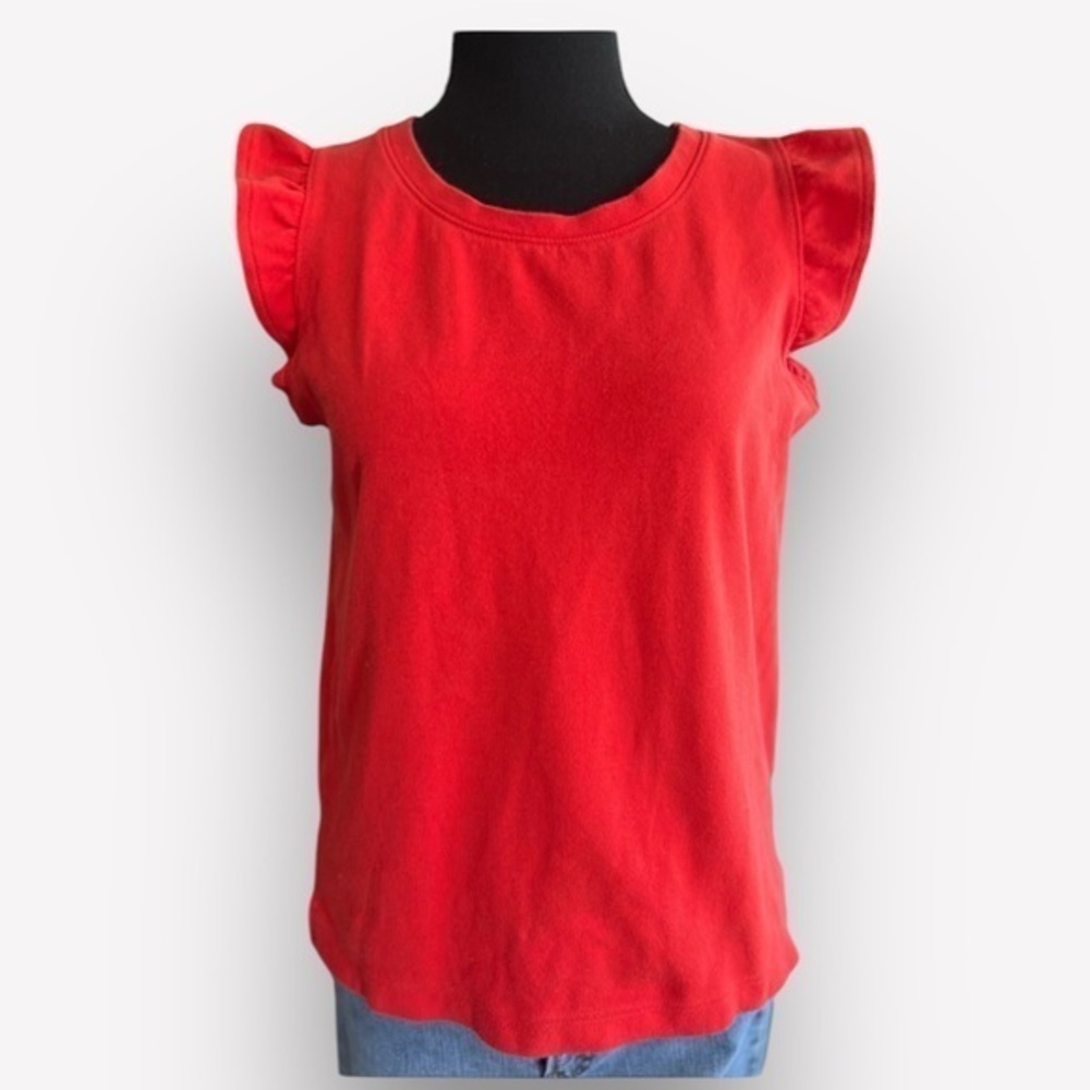 🇪🇸🥑J Crew Factory top ruffle sleeveless orange XXS CLEARANCE